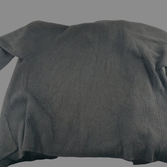 Roamans Womens Ribbed Knit Cardigan Sweater 1X Grey Acrylic Long Sleeve Open Fro - Picture 4 of 4